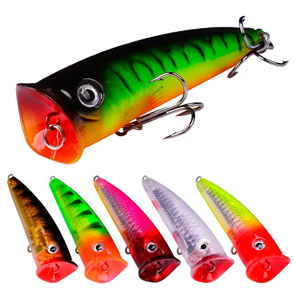 

2021 Popper Lures Saltwater 7.5cm 10.5g Topwater Lures Treble hooks Hard Body Lure Artificial Bait Wobblers Plastic Fishing Rig