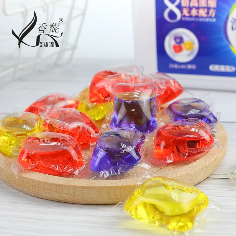 

OEM coloful laundry detergent pods liquid capsule in bags, Colorful