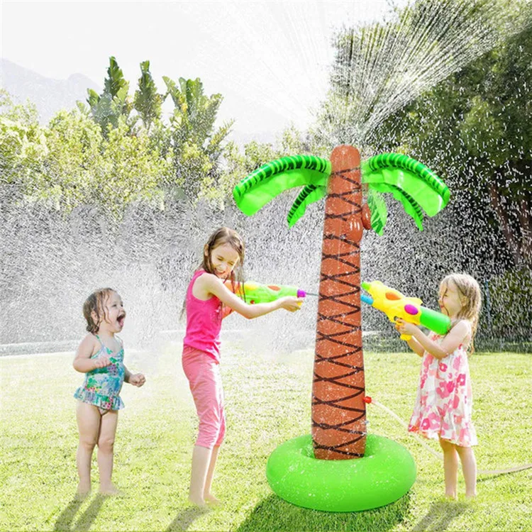 

Outdoor Pvc Palm Tree Inflatable Sprinkler For Kids Toddler Splash Play Mat