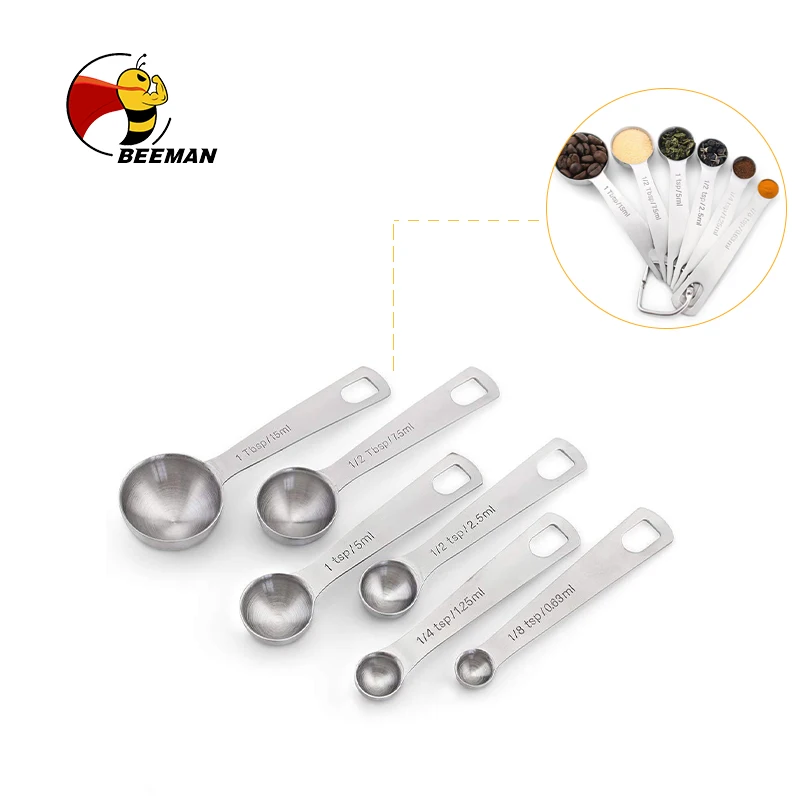 

Beeman 2022 Stainless Steel Spoons 7 Pcs Set Kitchen Accessories Metal Copper Digital Measuring Spoon