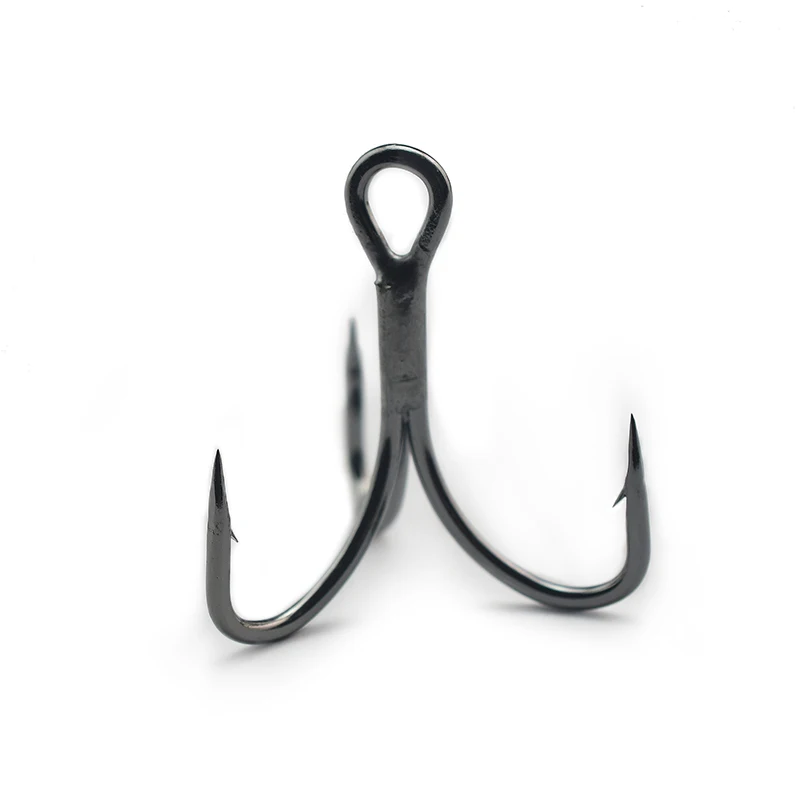 

4x Stronger Black Nickle Short Shank O'SHAUGHNESSY Treble Fishing Lure Hooks Triple Bass Fish Hook, Black nickel