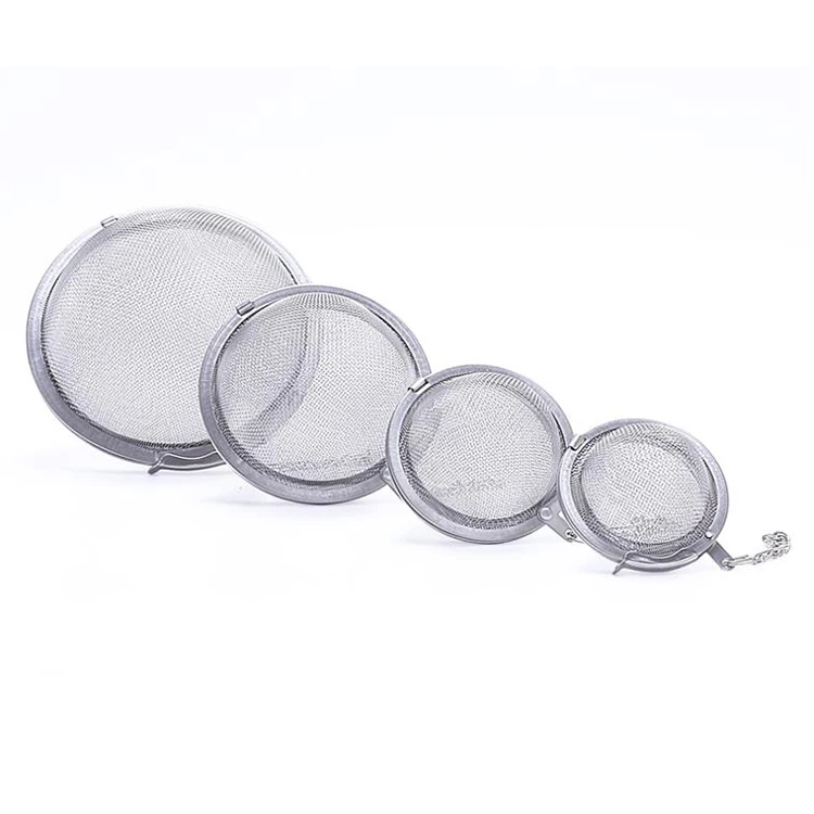 

Factory wholesale 201 304 stainless steel tea filter infusers ball shape tea strainer with chain tea accessories kitchen tools, Silver