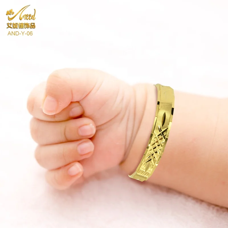 

New Baby Bracelet Jewelry Custom 22K Gold Plated Metal Baby Bracelets Bangles For Kids And Babies