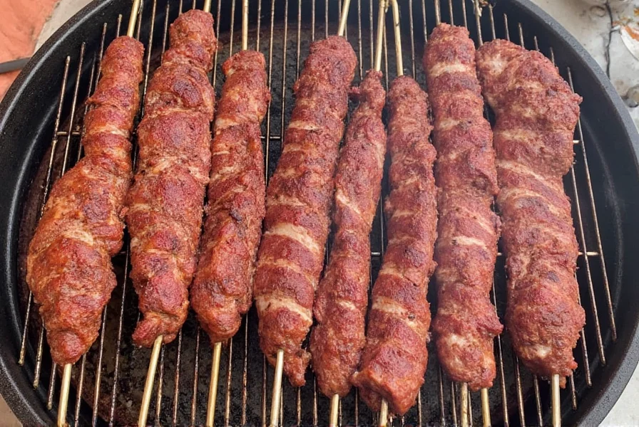 Santa Maria style steak rotating on grill