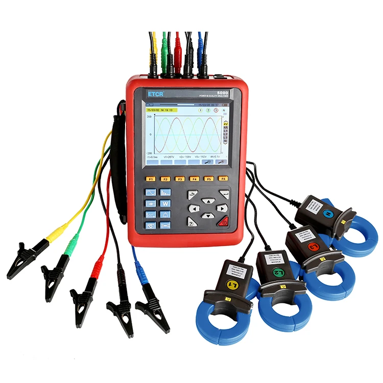 
ETCR5000 Advanced electrical power quality measurement and analysis instrument with 10mA - 6000A power quality analyzerr 