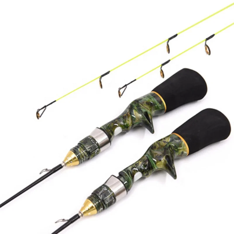 

Gun shape 2 Sections 50cm 60cm fishing stick Raft Rod mini Kids Ice fishing rod for Winter outdoors
