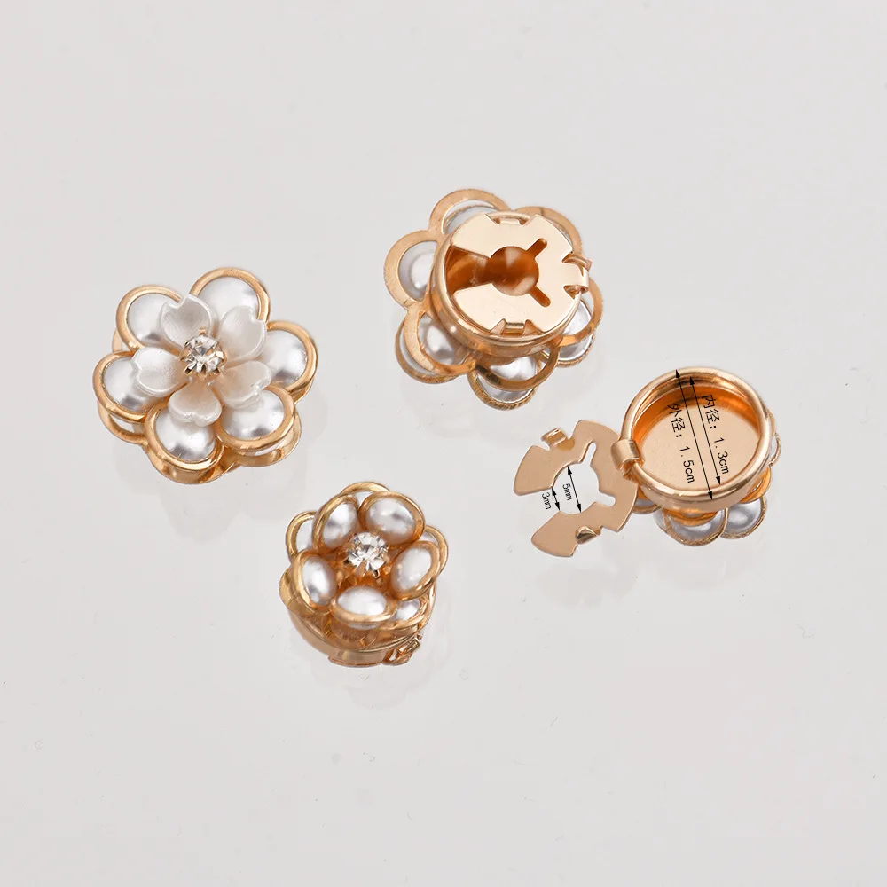 JFRB085 Flower Rhinestone Shirt Aluminum Button Cover Cufflinks Silicone Rubber Push Start Button Covers For Women Shirts