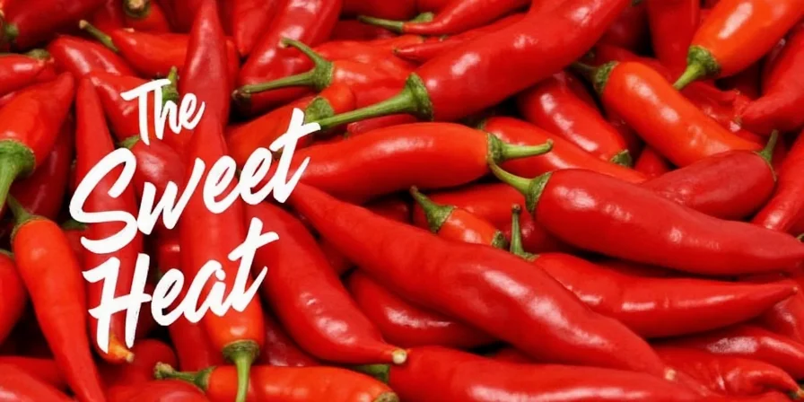 Colorful sweet chili peppers on a wooden table