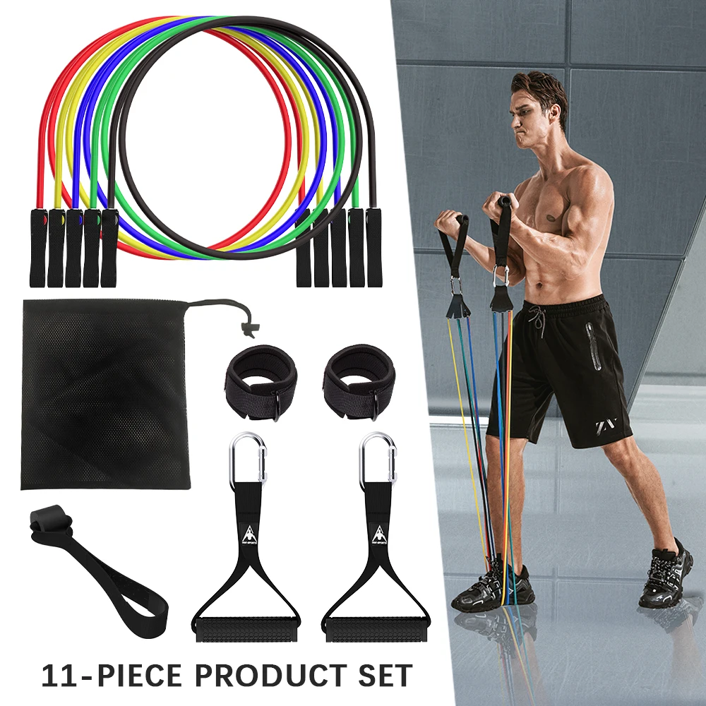 

High-temperature Resistant Material Colorful Quality 11pcs Latex Resistance Bands Tube