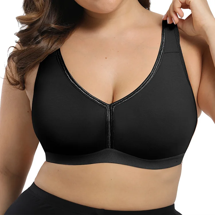 

Europe Adjustable Mature Comfortable Big Size Bras For Women Ladies, Black ,skin