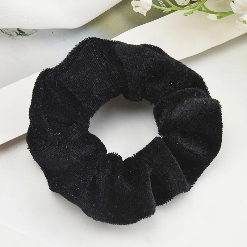 
Factory Pleuche Fabric Velvet Elastic Hair Bands Hair Scrunchies For Girl 
