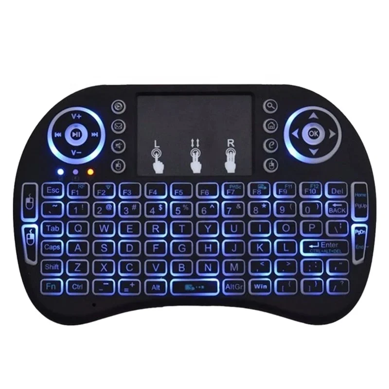 

2021 i8 Mini Wireless Keyboard 7color backlit 2.4ghz Stick 3 colors Air Mouse with Touch Pad Remote Control Android TV