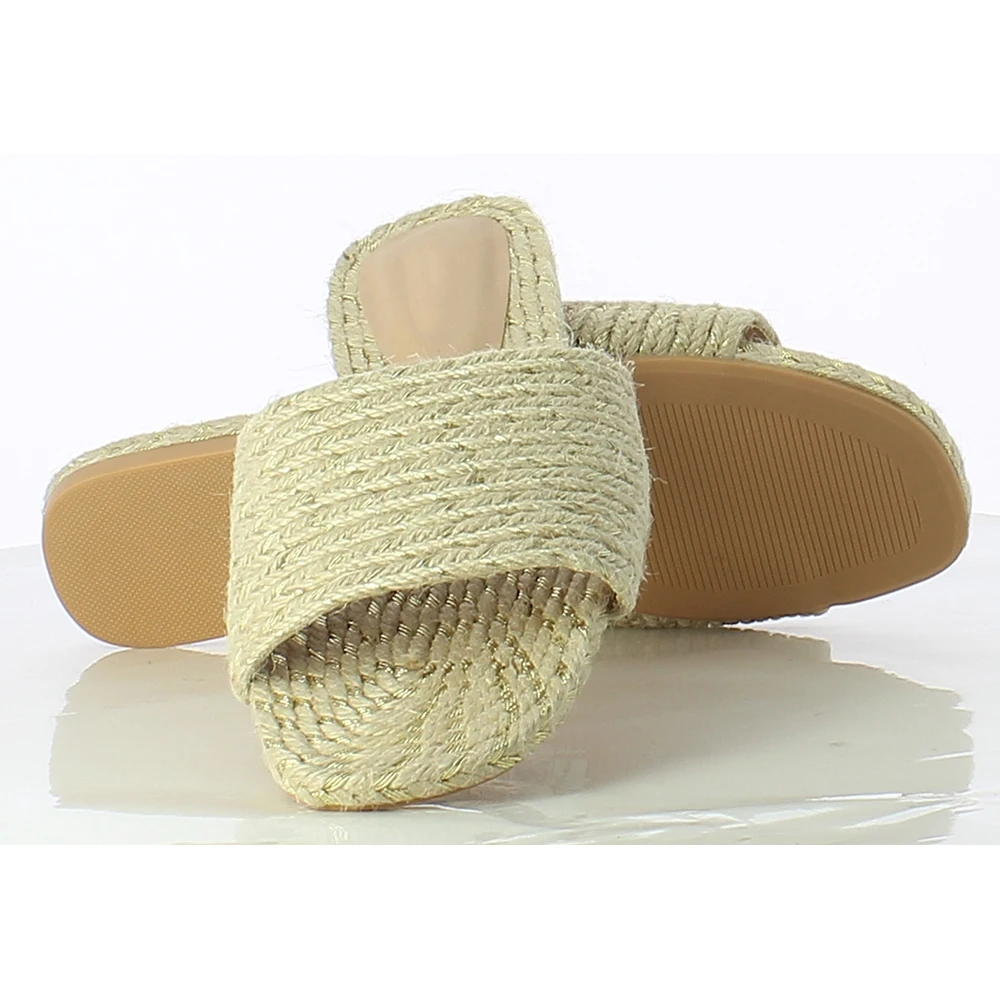 

Woman Shoes Eco Friendly Beach Slippers Rope Square Sandals