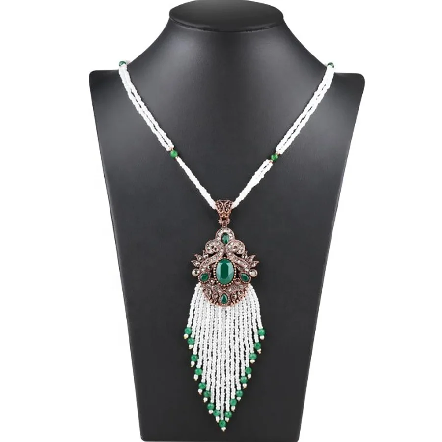 

Antique Druzy Charm Necklace Bali Tribal Jewellery