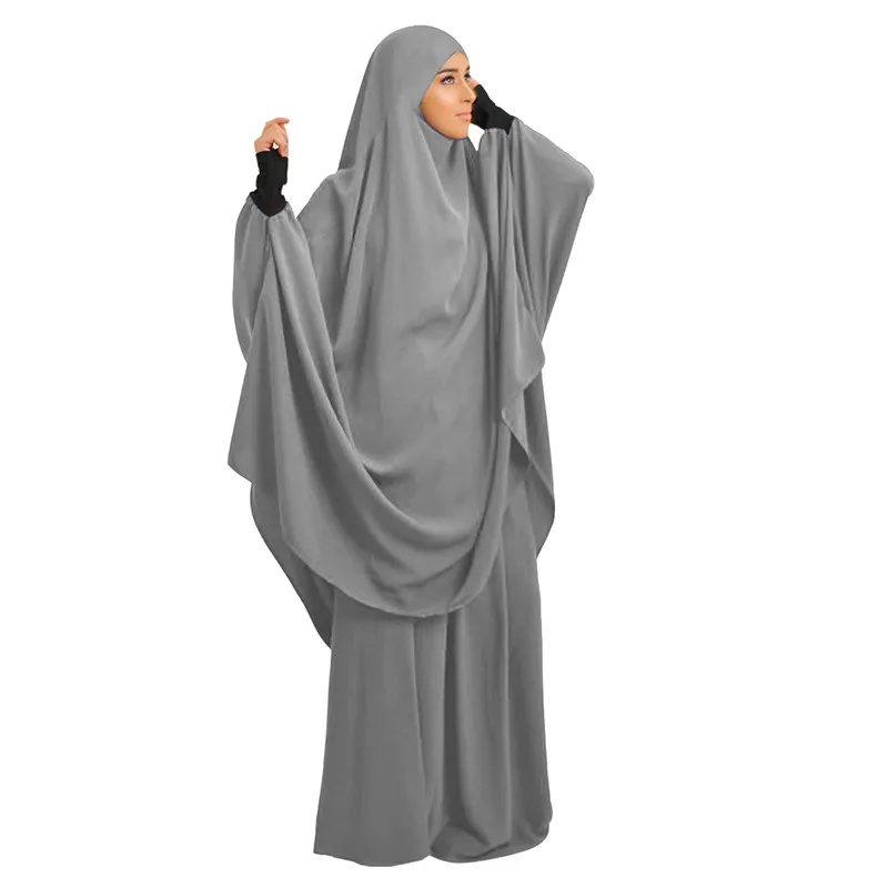 

Wholesale Muslim Prayer Dress Abaya Jiabab Head Scarf Islami Pray Abaya 2 Pieces Women Prayer Hijab Dress Ladies Clothes Robe, Picture