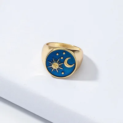 

2021 New Arrivals Designs European and American Summer Fashion Jewelry Wholesale Sun And Moon Rings