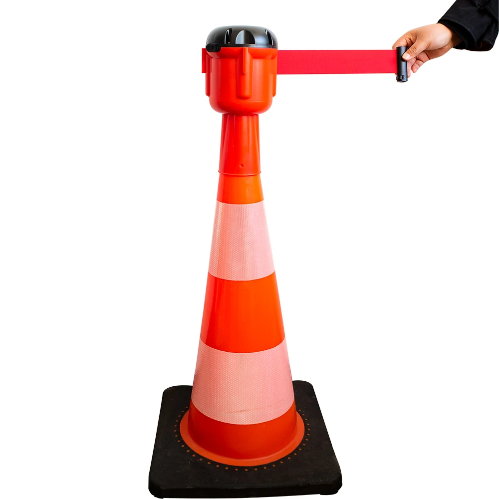 Retractable Cone Topper 9m Red Yellow Pe Plastic Belt Retractable