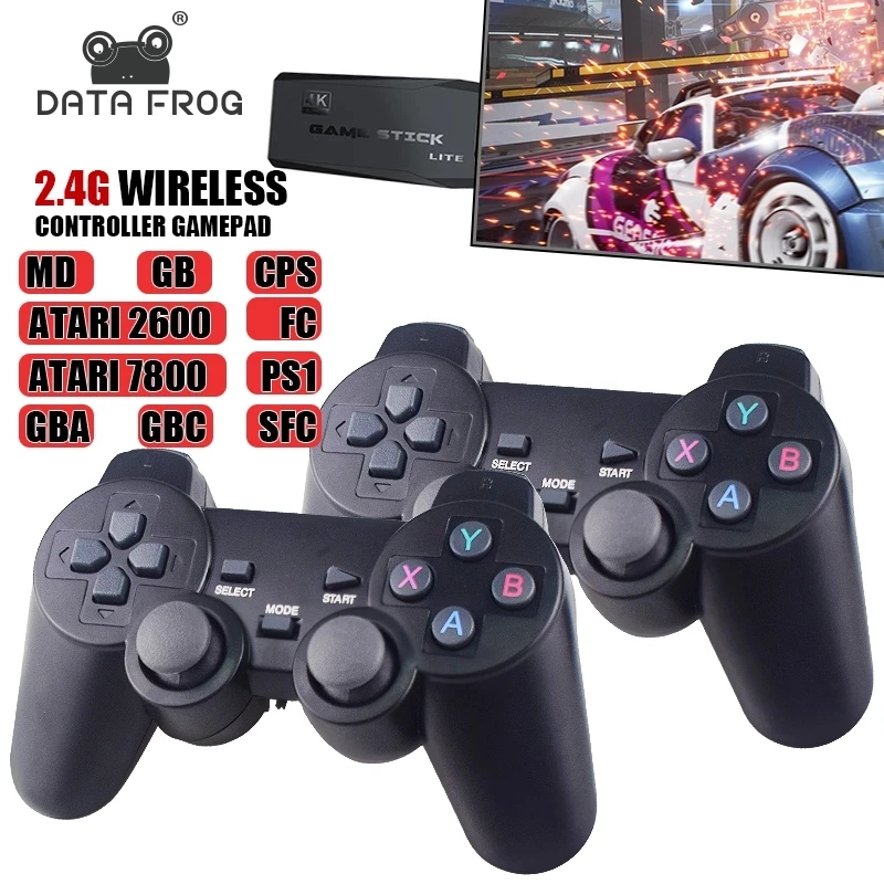 

Data Frog Y3 Lite 10000 Games 4K Game Stick TV Video Game Console 2.4G Wireless Controller for PS1/SNES 9 Emulator Retro Console, Black