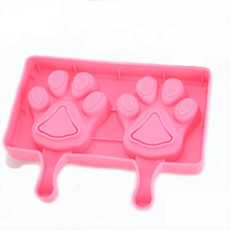 

Eco-Friendly Custom Ice Bear's Paw Shape Cube Cute Silicone Ice Cream Mold, Pink,white,green,rose red