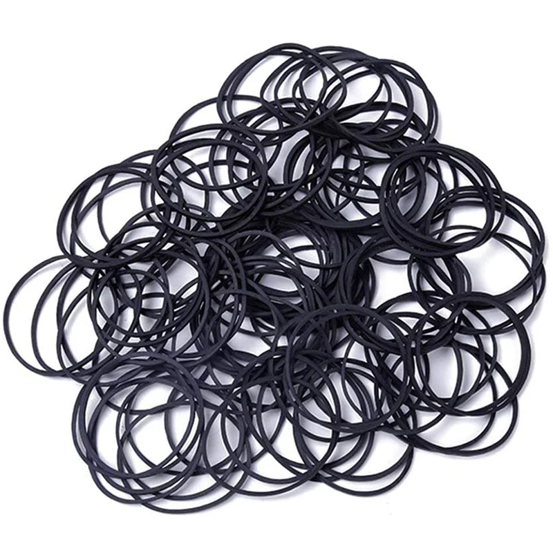 500pcs Rubber Bands 300pcs Black Small Rubber Bands for Office School Home size16 Elastic Hair Band 2.5cm-Black 