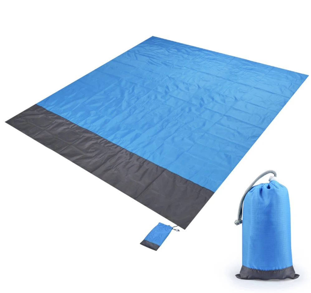 

2M*1.4M Portable Picnic Mat Waterproof Beach Pocket Blanket Ground Mat Mattress Outdoor Camping Sleeping Mat, Red /grey /green /blue /black