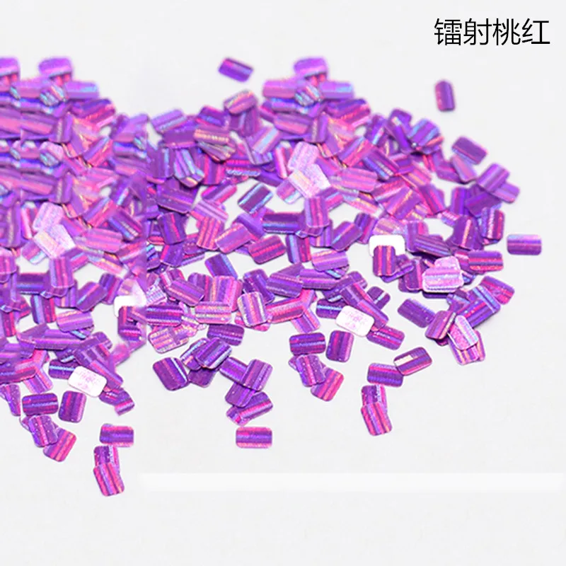 

High Quality 1kg Sequins Laser Glitter Flake Stripe Oblong Shape Holographic Laser Flake Glitter Falke, 12 optional colors