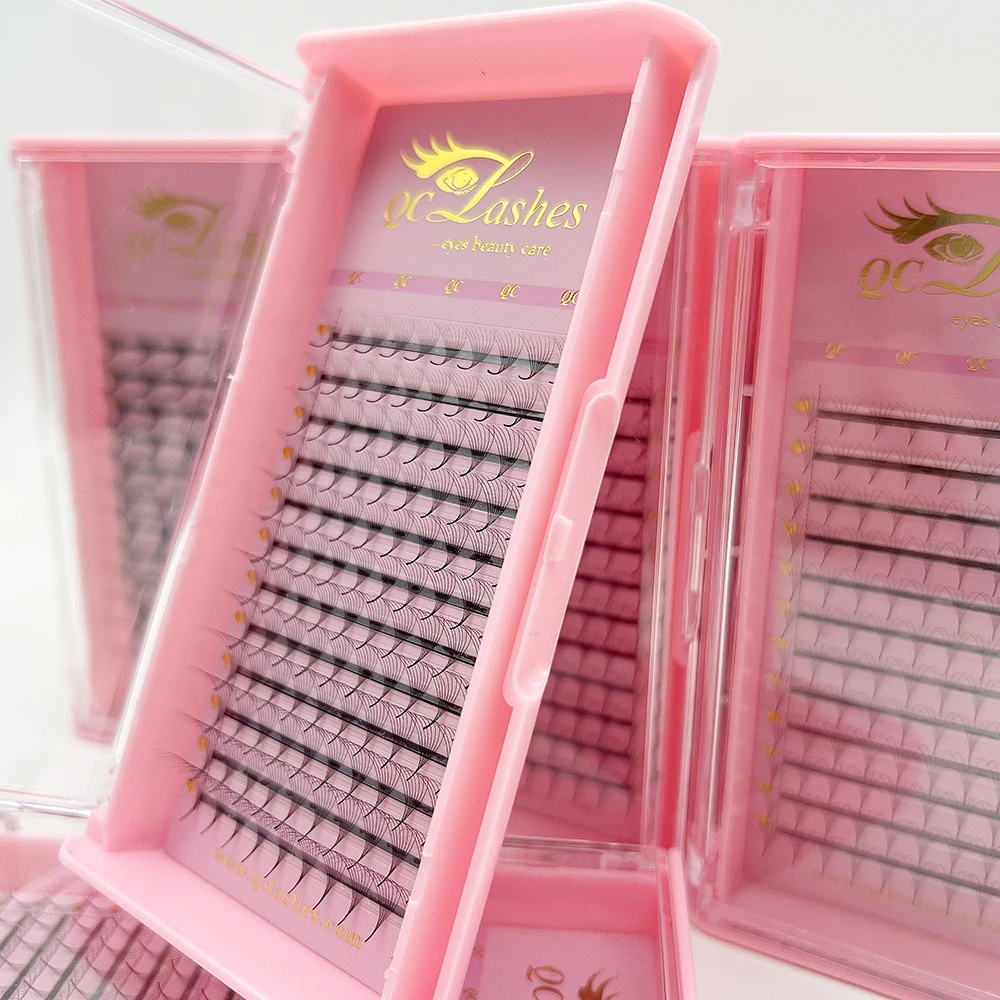 Promade 0.03 Pointy Base Lash Fans Pre-Made Long Short Stem Eyelash Extension 12mm Length Mink Loose Volume False Eyelashes