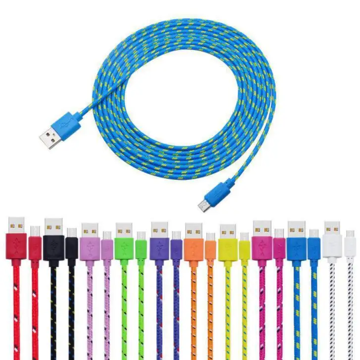

1M 2M 3M Heavyduty Nylon Braided Micro USB V8 Type C 8 Pin for IP X 11 12 XS Charger Charging Lead Data Sync Phone Cable