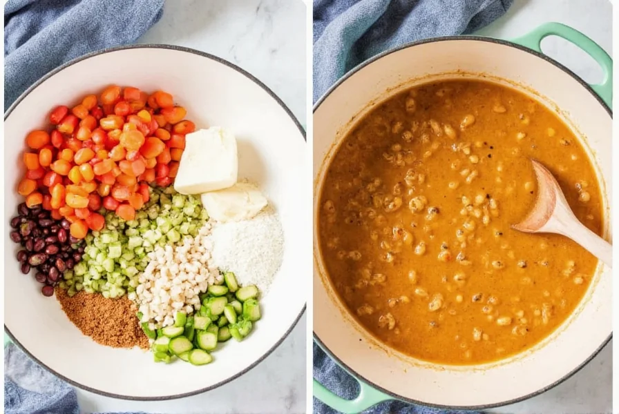 Step-by-step preparation of white chicken chili copycat recipe showing ingredients in bowls and cooking process