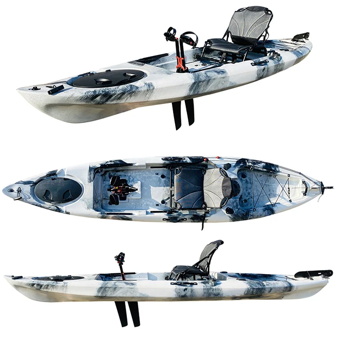 

NEW DESIGN 12ft Dual Fin Fishing Kayak pedal kayak fishing for sale, Customized