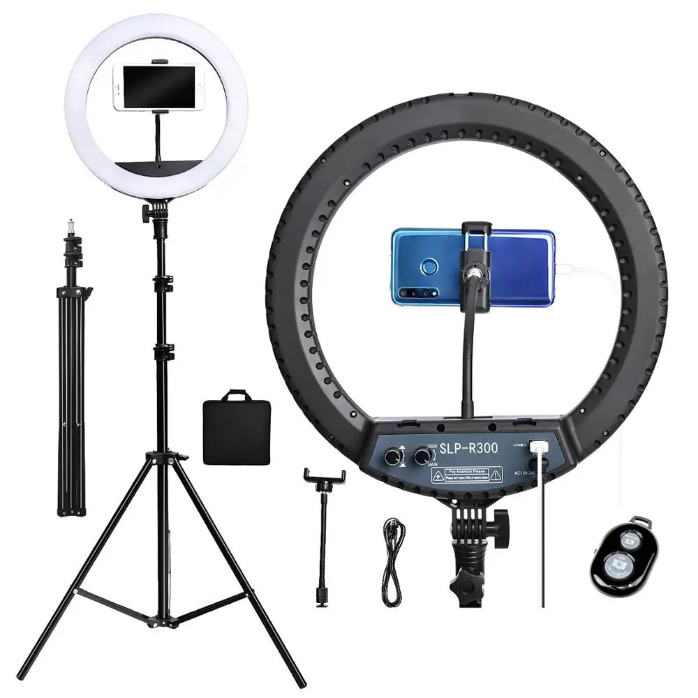 

FOSOTO SLP-R300 14'' LED Dimmable Ring Light Ring light kit with Phone Holder for Phone Cellphone Camera for Live Streaming Wedd