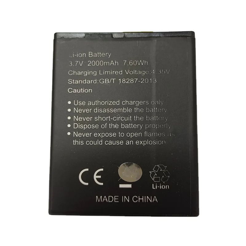 

CHINA factory dropshipping high quality 100% original 3.7v 2000mah mobile phone big battery for hurricane flint