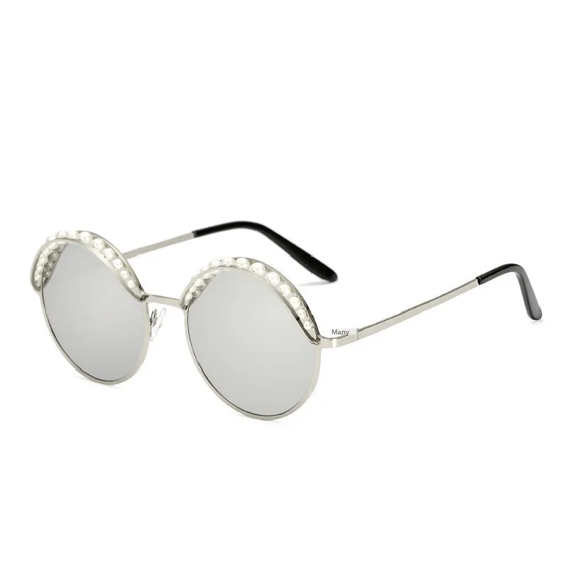 

Pink Pearl Wholsale Logo Party Reflective Fashion for Women Woman Sunglasses Luxury