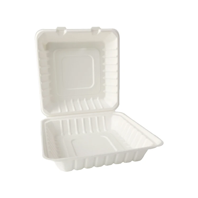 

Bagasse lunch box large food box bagasse biodegradable takeaway food box