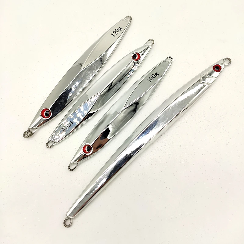 

Chrome metal jig plated metal lure slow pitch jigging saltwater boat fishing