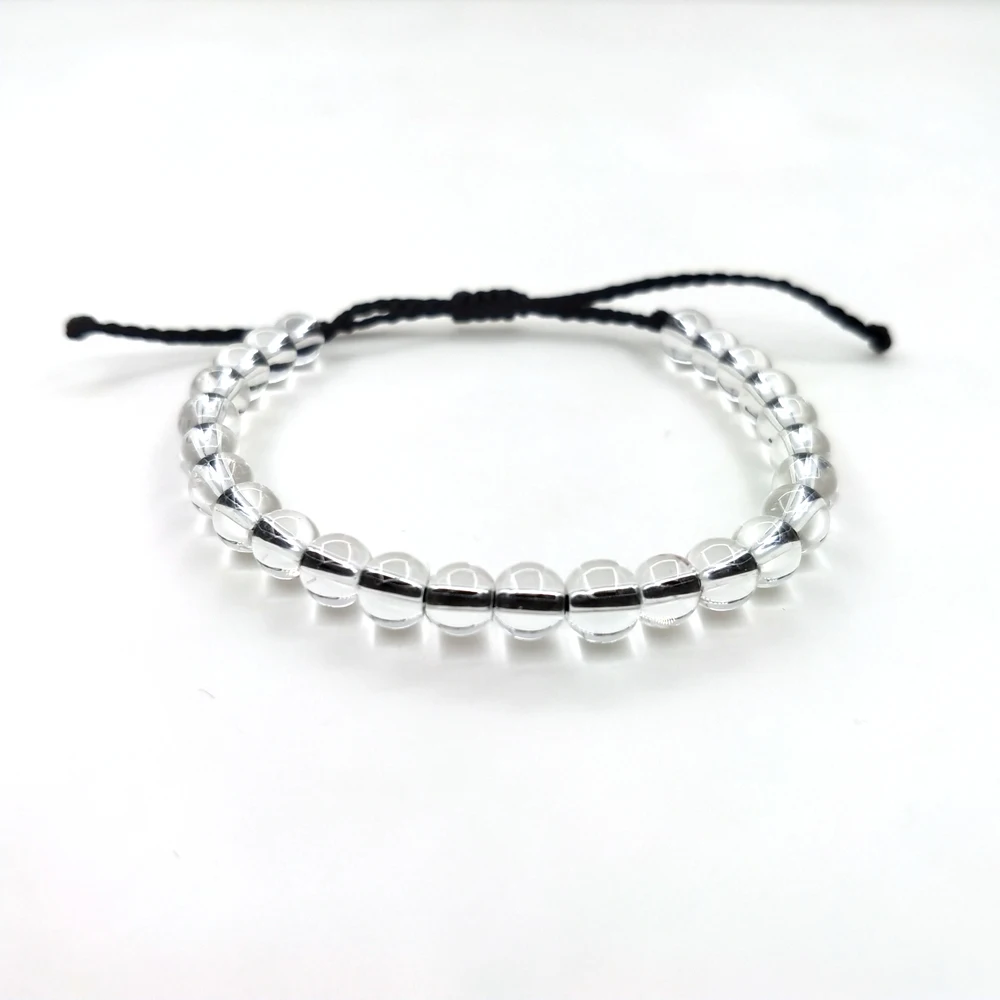 

Recycled Plastic Life Transparent Glass Beads Adjustable Cord Beads Wristband Women ocean Bracelet, Customization