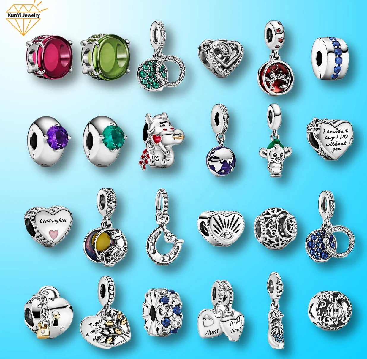 

2021 Factory wholesales silver color charms chilps for bracelet 925 sterling silver