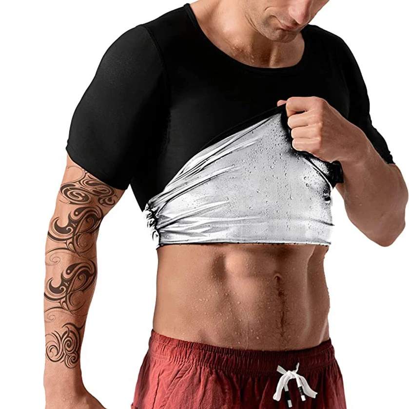 

men sauna suit shaper fat burn Training Exercise fitness sauna sweat suit waist trainer weight loss running shirt sauna suit gym
