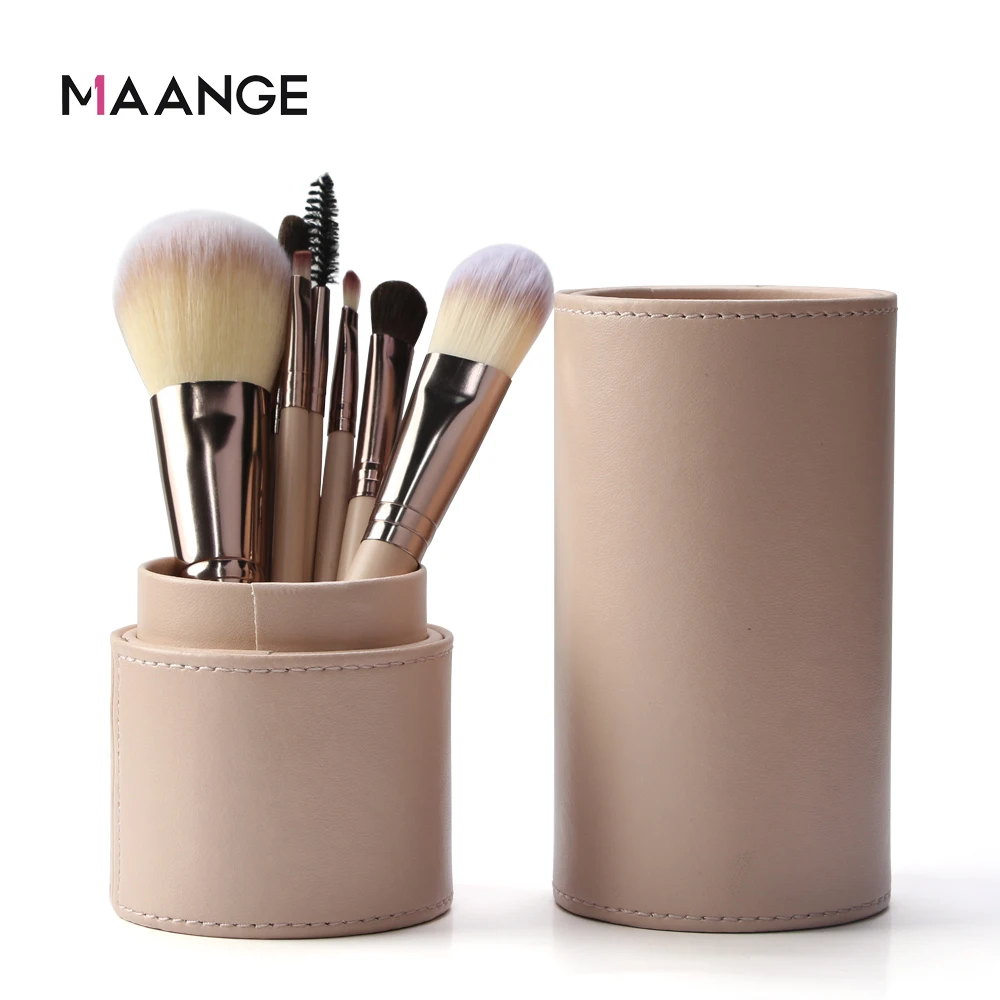 

Maange 7pcs Facial Brush lip Shaving Brush Eyebrow Cosmetic Makeup Brush Set Kit With Case