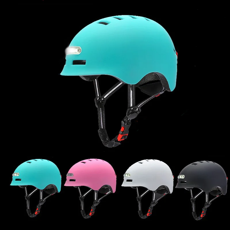 

New Design Comfortable Breathable Scooter Protection Safety LED Helmet Cascos Ciclismo Helm, Black/white/green/pink oem moq 200pcs