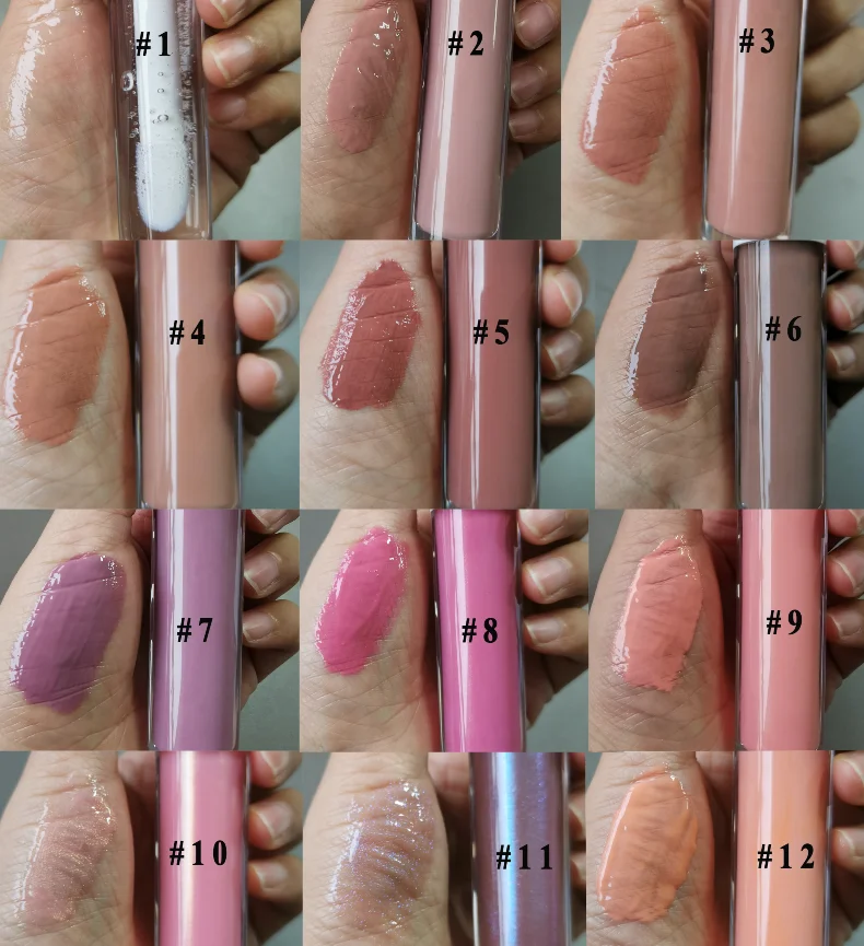 hot selling vegan nude pink lip gloss new packaging makeup lip