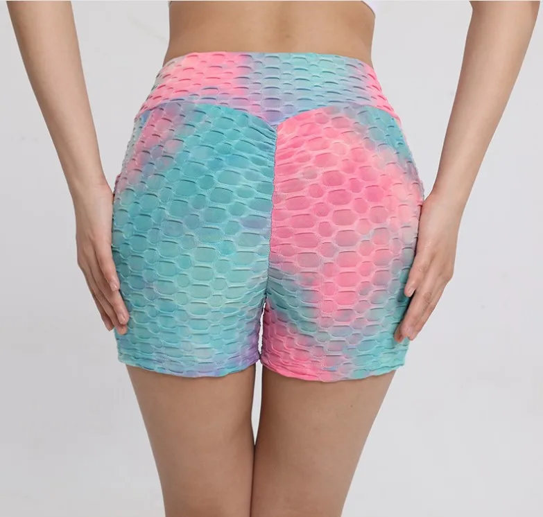 

sexy elastic bodycon honeycomb shape sports legging butt lift active pant fitness leggings tie-dye leggings