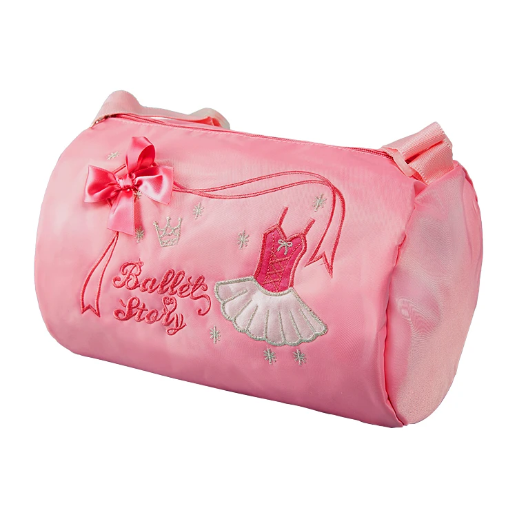 

Embroidered Cute Pink Bow-Knot Girls Dancing Design Ballet Bag For Kids Dance Tote Bag