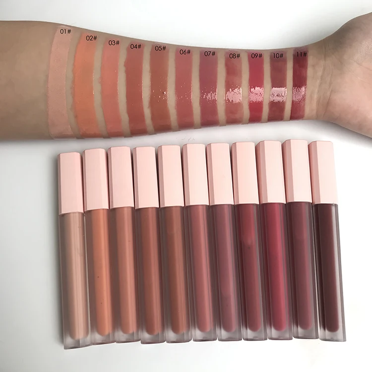 

Cosmetic Vendor Lip Liquid Pink Glossy Lipgloss Shiny Tube with Logo