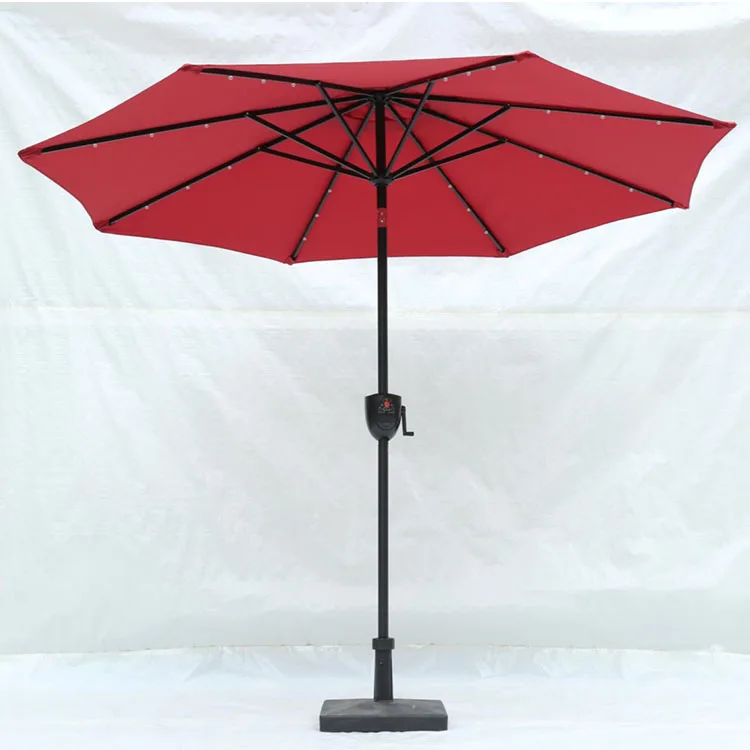 NF008 outdoor cafe garden patio sunny umbrella foldable large garden umbrella parasol with solar
