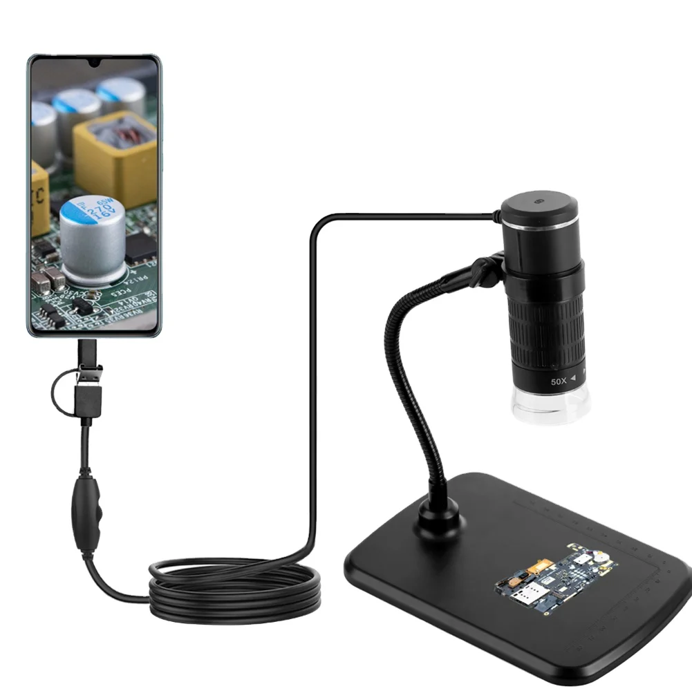 

3 IN 1 USB Microscope 1000X USB Digital Microscope Electron Microscope Built-in 8 Adjustable LED lights for Android PC