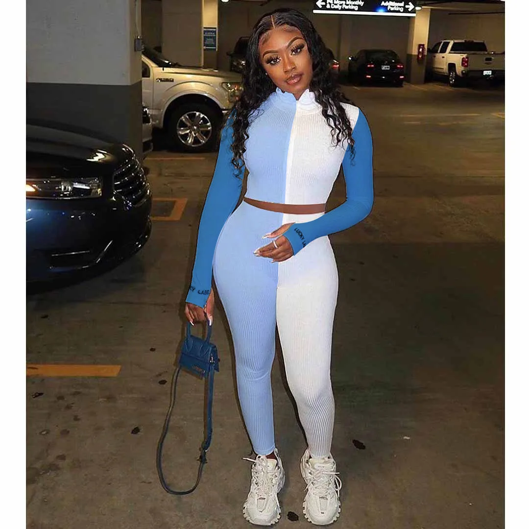 

High Quality Fashion Women Clothing Skinny Embroidered Long Sleeve 2 Piece Set Women