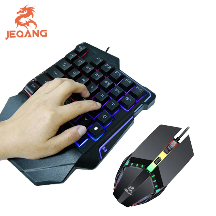 

JEQANJK-913 factory direct multimedia one-click suit mouse keyboard one-click and RGBLED backlight portable USB cable Mini Game