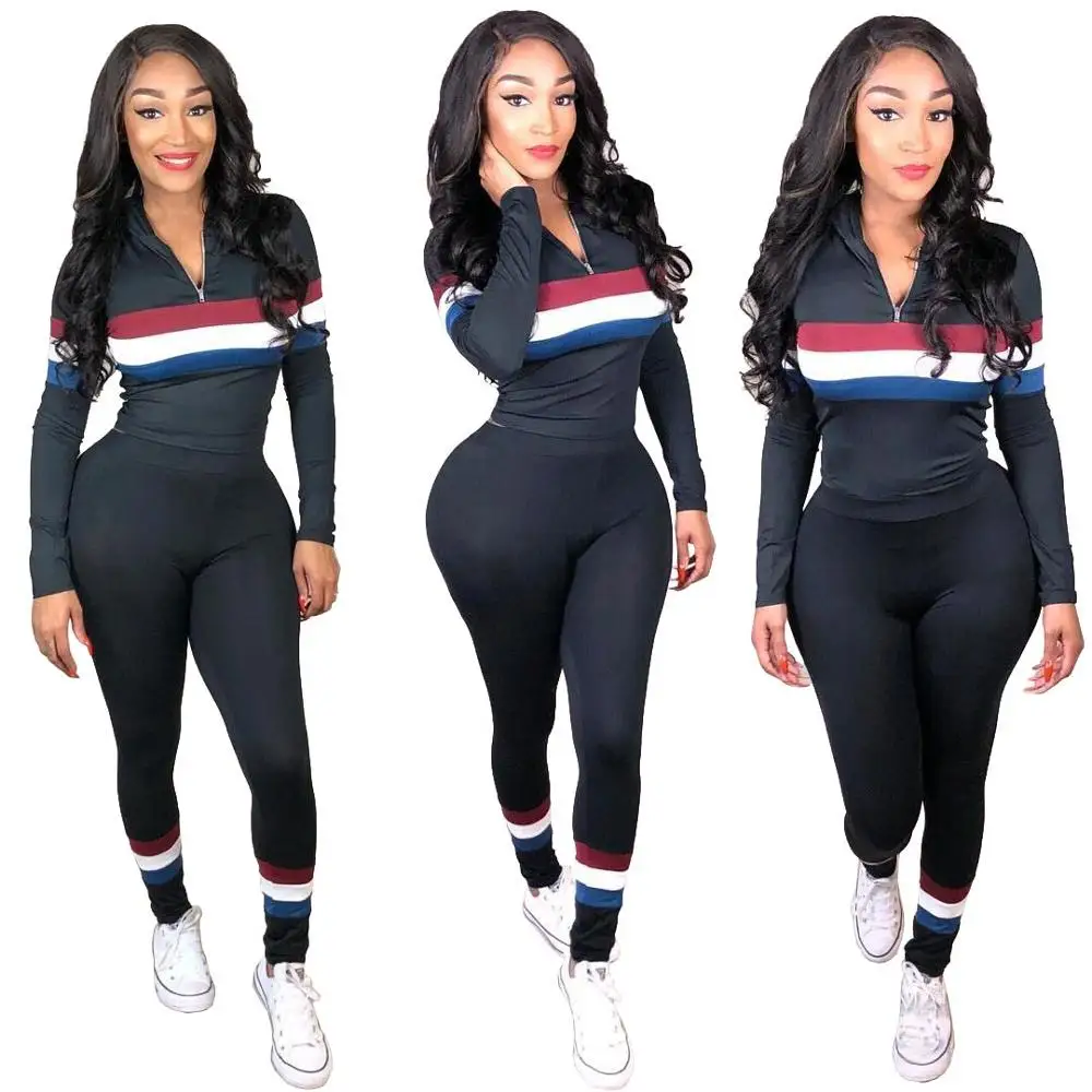 sport solid color tracksuit women hoody sweatsuit wholesale