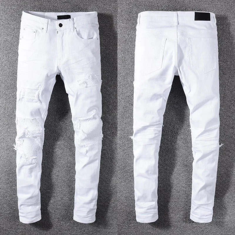 

All sizes white men jeans stock fashion high quality men jeans dropshipping